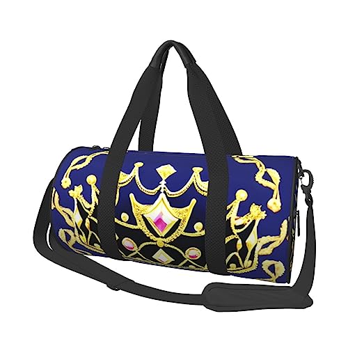 Fantasy Tiara Runde Große Kapazität Faltbare Seesack für Damen Herren Gym Tote, Sport Duffel., Schwarz , Einheitsgröße von DTGPRO