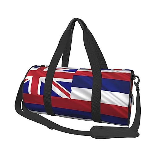 Flagge von Hawaii Amerikanisch & * Runde große Kapazität Faltbare Seesack für Damen Herren Gym Tote, Sport Duffel., Schwarz , Einheitsgröße von DTGPRO