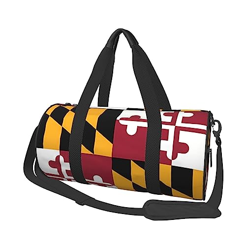 Flagge von Maryland & * Runde große Kapazität faltbare Seesack für Damen Herren Gym Tote, Sport Duffel., Schwarz , Einheitsgröße von DTGPRO