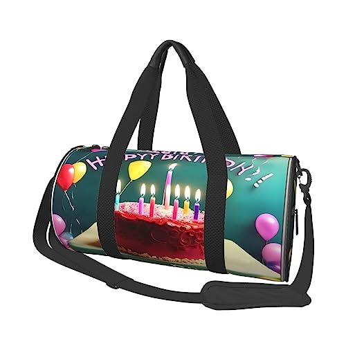 Happy Birthday Beautiful & * Round Large Capacity Foldable Seesack for Women Men, Gym Tote, Sports Duffel., Schwarz , Einheitsgröße von DTGPRO