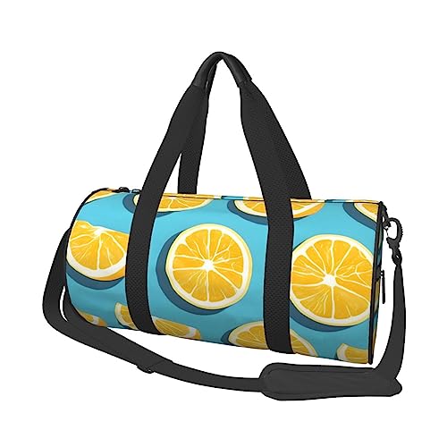 Lemon Wedges&* Runde große Kapazität faltbare Seesack für Damen Herren Gym Tote, Sport Duffel., Schwarz , Einheitsgröße von DTGPRO