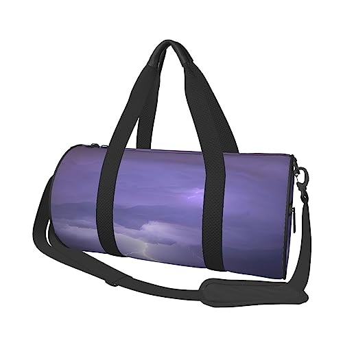 Lightning Storm & * Runde große Kapazität faltbare Seesack für Damen Herren Gym Tote, Sport Duffel., Schwarz , Einheitsgröße von DTGPRO