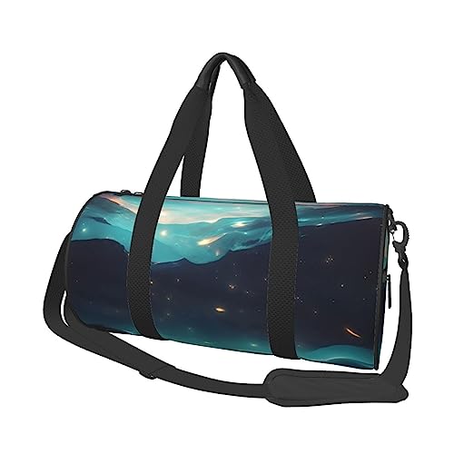 Science Fiction Stars Runde Große Kapazität Faltbare Seesack für Damen Herren Gym Tote, Sport Duffel., Schwarz , Einheitsgröße von DTGPRO