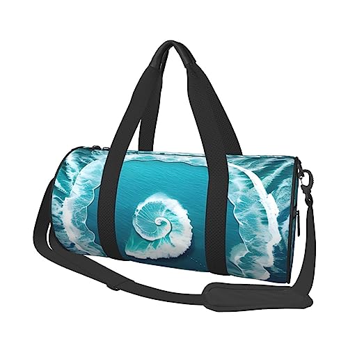 Sea of Love Runde große Kapazität faltbare Seesack für Damen Herren Gym Tote, Sport Duffel., Schwarz , Einheitsgröße von DTGPRO