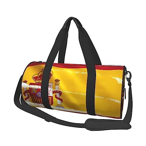 Spanien-Flagge & * Runde große Kapazität faltbare Seesack für Damen Herren Gym Tote, Sport Duffel., Schwarz , Einheitsgröße von DTGPRO