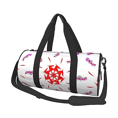 Spinning Flowers & * Round Large Capacity Foldable Seesack for Women Men, Gym Tote, Sports Duffel., Schwarz , Einheitsgröße von DTGPRO