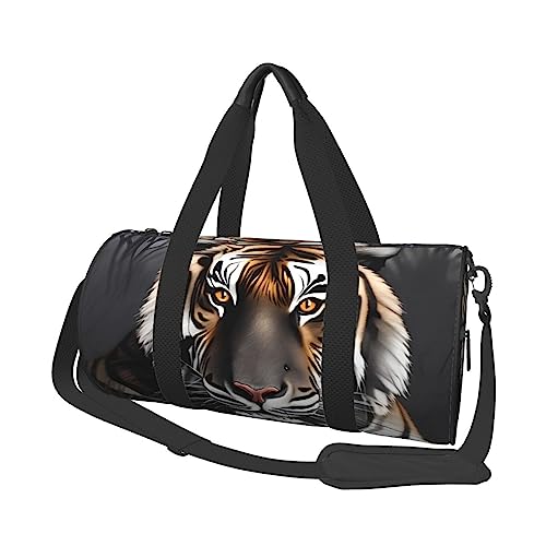 Tiger at Rest Runde Große Kapazität Faltbare Seesack für Damen Herren Gym Tote, Sport Duffel., Schwarz , Einheitsgröße von DTGPRO