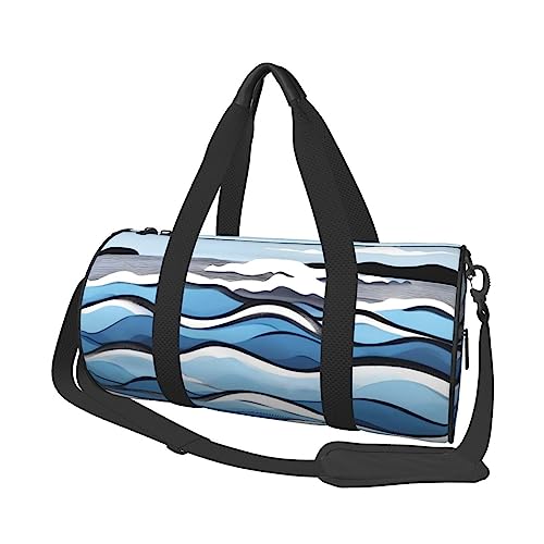 Waves Lapping at The Rocks Round Large Capacity Foldable Seesack for Women Men, Gym Tote, Sports Duffel., Schwarz , Einheitsgröße von DTGPRO