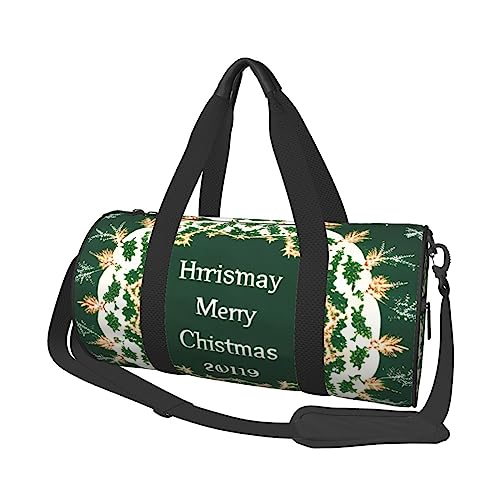 Weihnachtshintergrund & * Runde große Kapazität faltbare Seesack für Damen Herren Gym Tote, Sport Duffel., Schwarz , Einheitsgröße von DTGPRO