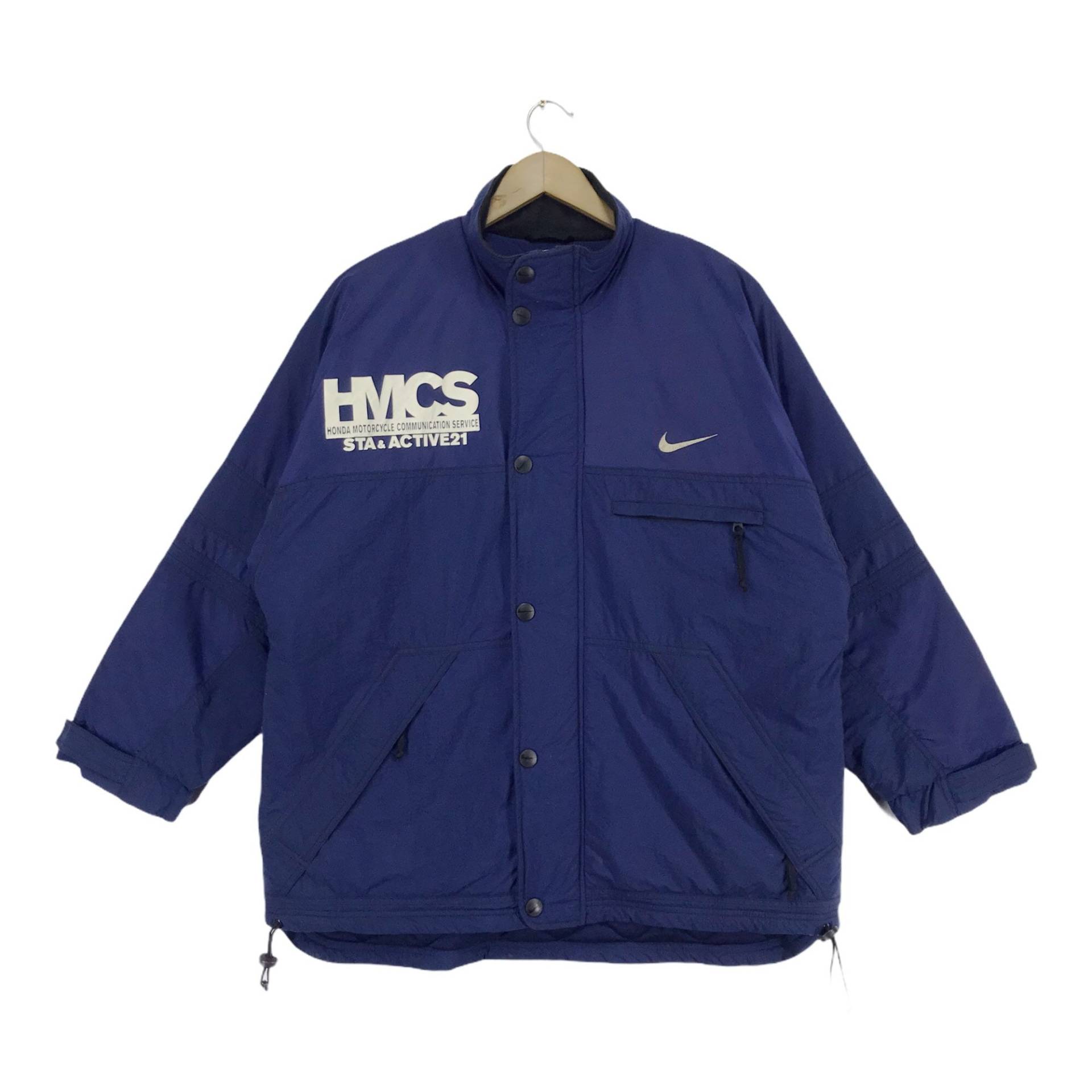 Selten Vintage 90Er Jahre Nike Hmcs Jacke Reißverschluss/Druckknopf Stickerei Swoosh Honda Motorcyle Größe X-Large von DTHREESTORE