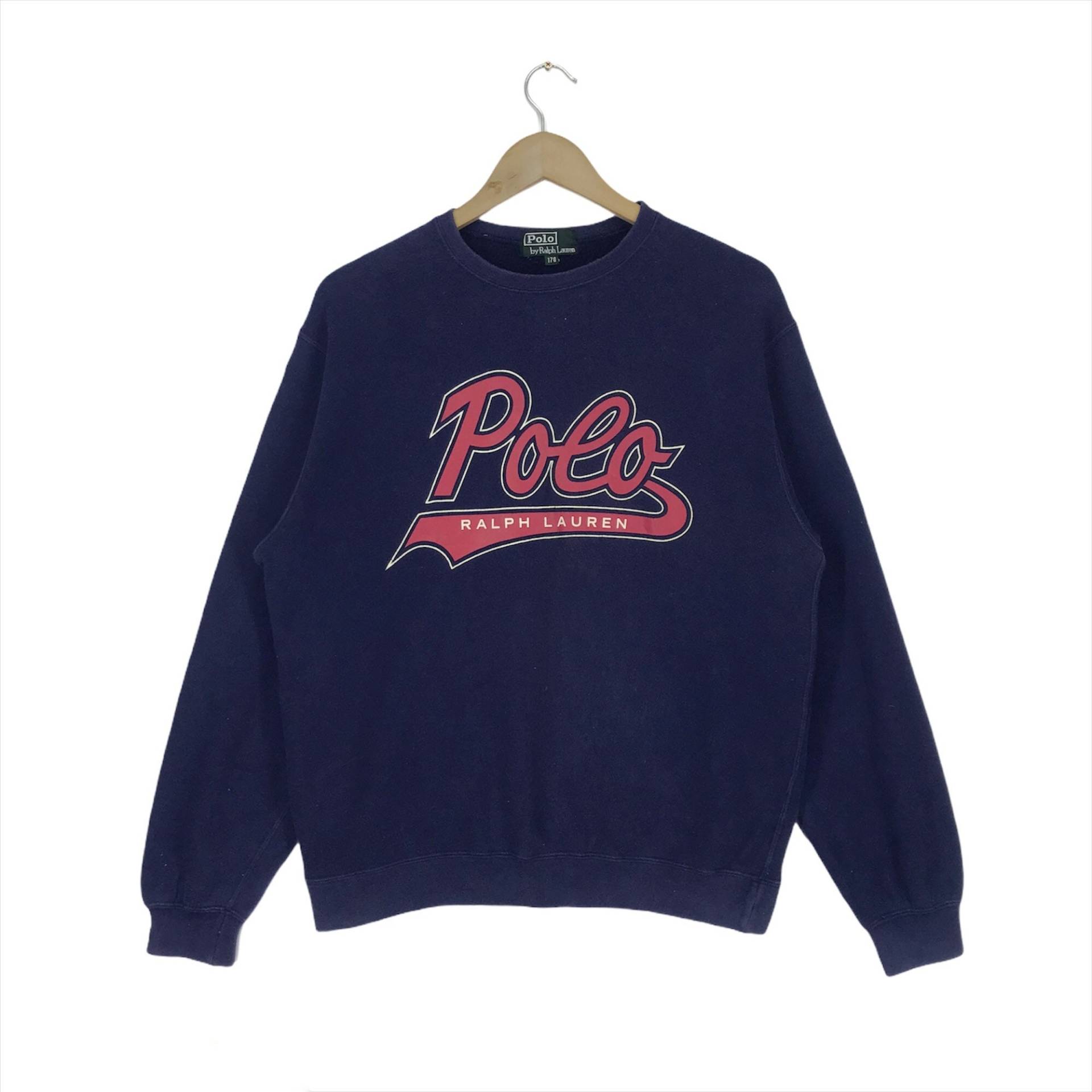 Vintages Polo Ralph Lauren Sweatshirt Rundhalspullover Spellout Großes Logo Sweatshirts Größe Medium von DTHREESTORE