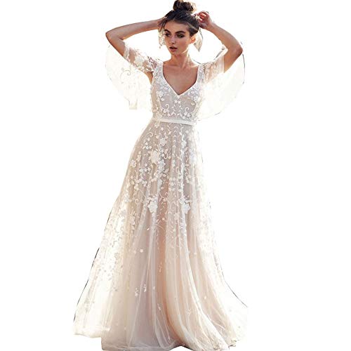 Hochzeitskleid Damen Lang Brautkleider Elegant Spitze Brautmode RüCkenfrei Abiball Prinzessin Kleider Abendkleider Elegant FüR Hochzeit (Unit: cm Hochzeitskleid Damen Lang Brautkleider Elegant Spitze Brautmode RüCkenfrei Abiball Prinzessin Kleider Abendkleider Elegant FüR Hochzeit (Unit: cm von DTKJ