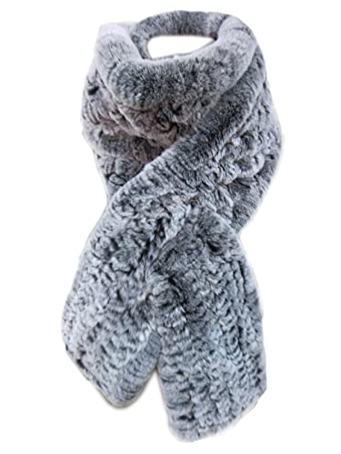 DTLDYG Echt Rex Kaninchenpelz Schal Handbuch Nackenwärme und Windschutzscheibe Winter Warm Damen (Braun) von DTLDYG