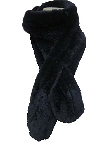 DTLDYG Echt Rex Kaninchenpelz Schal Mode Dick Neu Frau Männer Winter Warm Damen (Schwarz) von DTLDYG