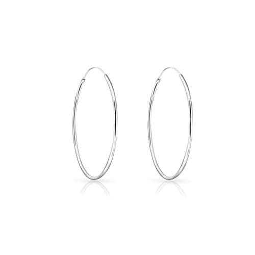 DTPsilver® 925 Sterling Silber Creolen Ohrringe - Klein/Mittelgroße/Groß - Dicke 1.2 mm - Durchmesser: 35 mm von DTPsilver