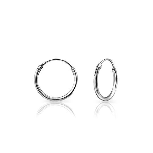 Ohrringe Silber 925 Creolen Klein - Ohrringe Silber Klein Rund - Männer Ohrringe Silber 925 - Creolen Herren - Creole Silber Klein - Mini Hoops Ohrringe - 12mm von DTPsilver