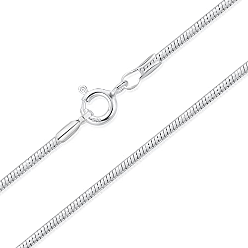 DTPsilver® 925 Sterling Silber Dünne Halskette/Schlangenkette - Federringverschluss - Breite: 1.5 mm - Länge: 40 cm von DTPsilver