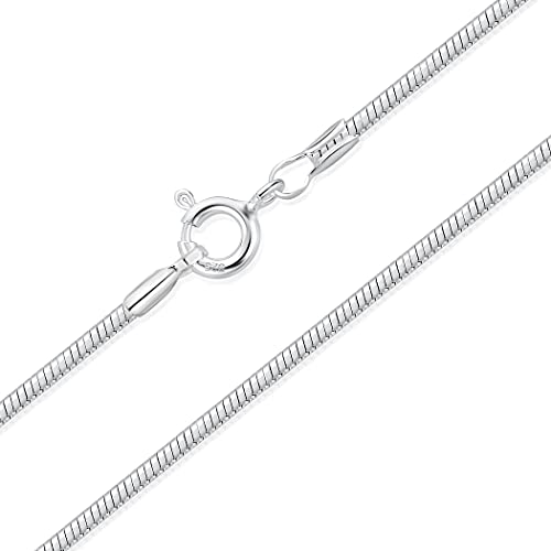 DTPsilver® 925 Sterling Silber Dünne Halskette/Schlangenkette - Federringverschluss - Breite: 1.5 mm - Länge: 45 cm von DTPsilver