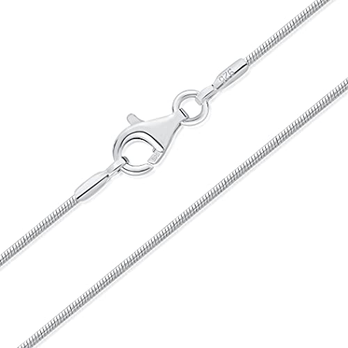 DTPsilver® 925 Sterling Silber Dünne Halskette/Schlangenkette - Karabinerverschluss - Breite: 1 mm - Länge: 40 cm von DTPsilver