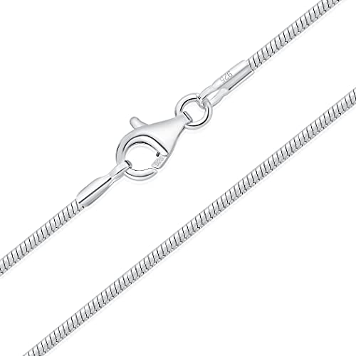 DTPsilver® 925 Sterling Silber Dünne Halskette/Schlangenkette - Karabinerverschluss - Breite: 1.5 mm - Länge: 40 cm von DTPsilver