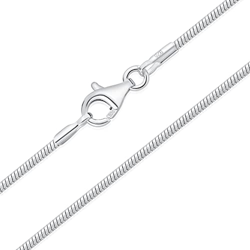 DTPsilver® 925 Sterling Silber Dünne Halskette/Schlangenkette - Karabinerverschluss - Breite: 1.5 mm - Länge: 45 cm von DTPsilver