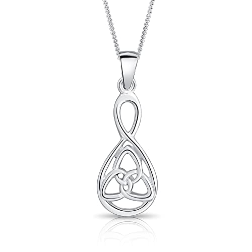 DTPsilver® 925 Sterling Silber Halskette - Keltische Knoten Anhänger - kette Breite: 1,2 mm - Verstellbare Länge: 40 bis 45 cm von DTPsilver