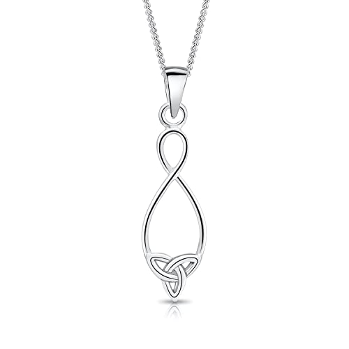 DTPsilver® 925 Sterling Silber Halskette - Keltische Knoten Anhänger - kette Breite: 1,2 mm - Verstellbare Länge: 40 bis 45 cm von DTPsilver