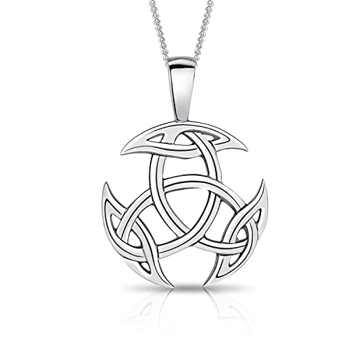 DTPsilver® 925 Sterling Silber Halskette - Keltische Knoten Triquetra Dreifaltigkeit Anhänger - kette Breite: 1,2 mm - Verstellbare Länge: 40 bis 45 cm von DTPsilver