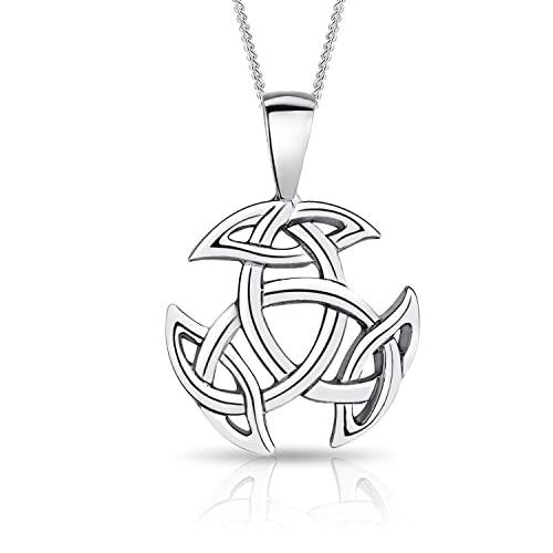 DTPsilver® 925 Sterling Silber Halskette - Keltische Knoten Triquetra Dreifaltigkeit Anhänger - kette Breite: 1,2 mm - Verstellbare Länge: 40 bis 45 cm von DTPsilver