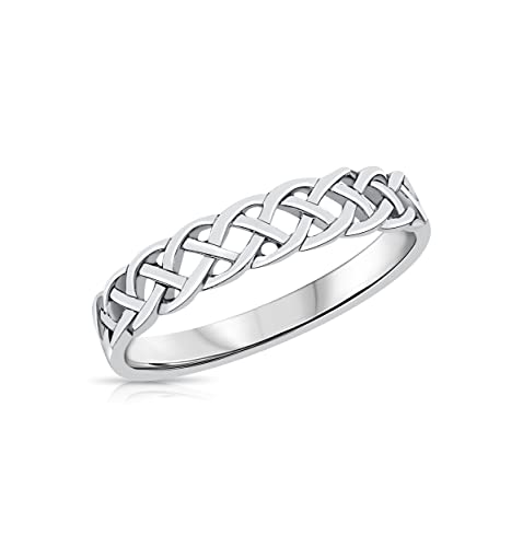 DTPsilver® 925 Sterling Silber Ring - Dünnes Band mit keltischer Knoten von DTPsilver