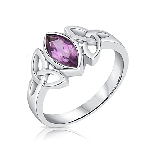 DTPsilver® 925 Sterling Silber Ring - Keltische Dreifaltigkeitsknoten - Keltische Kollektion - Amethyst von DTPsilver