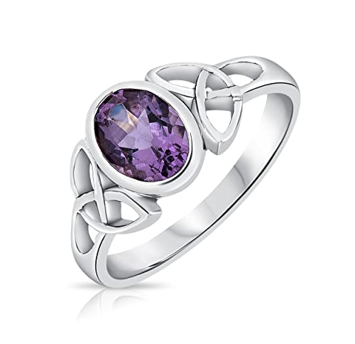 DTPsilver® 925 Sterling Silber Ring - Keltische Dreifaltigkeitsknoten - Keltische Kollektion - Amethyst von DTPsilver