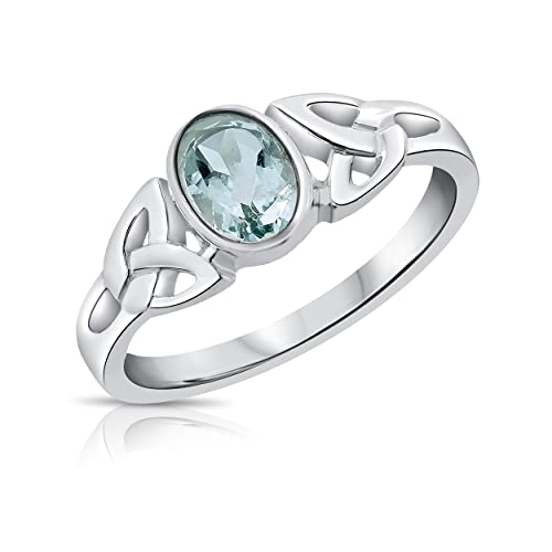 DTPsilver® 925 Sterling Silber Ring - Keltische Dreifaltigkeitsknoten - Keltische Kollektion - Blautopas von DTPsilver