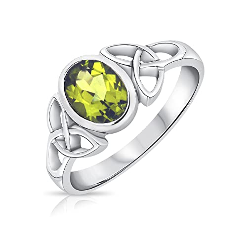 DTPsilver® 925 Sterling Silber Ring - Keltische Dreifaltigkeitsknoten - Keltische Kollektion - Peridot von DTPsilver