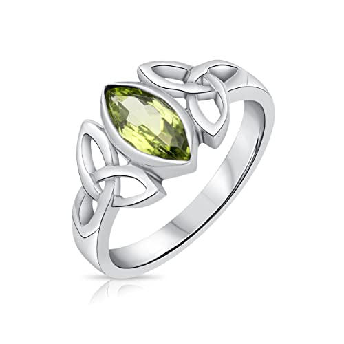 DTPsilver® 925 Sterling Silber Ring - Keltische Dreifaltigkeitsknoten - Keltische Kollektion - Peridot von DTPsilver