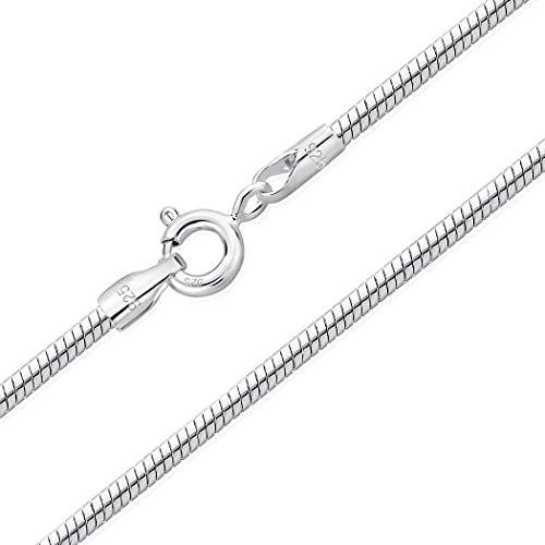 DTPsilver® 925 Sterling Silber Robuste Halskette/Schlangenkette - Federringverschluss - Breite: 2 mm - Länge: 40 cm von DTPsilver