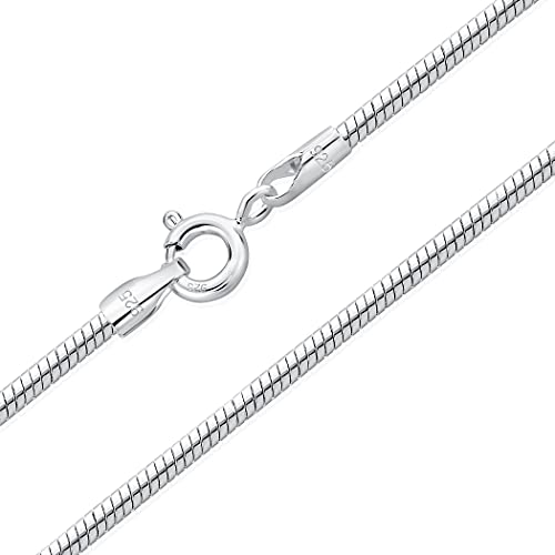 DTPsilver® 925 Sterling Silber Robuste Halskette/Schlangenkette - Federringverschluss - Breite: 2 mm - Länge: 51 cm von DTPsilver