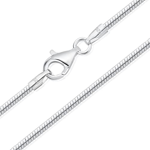 DTPsilver® 925 Sterling Silber Robuste Halskette/Schlangenkette - Karabinerverschluss - Breite: 2 mm - Länge: 40 cm von DTPsilver