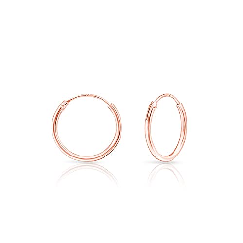 Creolen Silber 925 16mm - Ohrringe Rosegold 925 - Hoop Earrings - Ohrringe Kleine Creolen - Ohrringe Damen Rosegold - Damen Schmuck Rosegold von DTPsilver