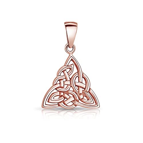 DTPsilver® 925 Sterling Silber Rosen-Gold überzogen Kleiner Keltischer Knoten Anhänger von DTPsilver