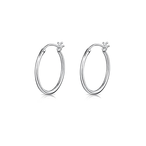 925 Sterling Silber Kreolen Scharnierbügel Ohrringe - Creolen Ohrringe Damen 925 Sterling Silber - Dicke 1.2 mm - Durchmesser 18 mm von DTPsilver