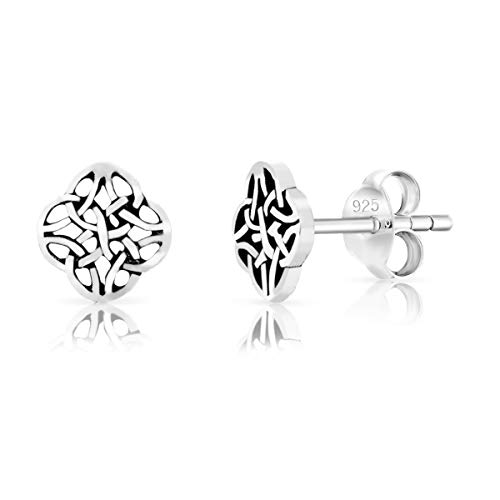 DTPsilver® KLEINE Ohrringe 925 Sterling Silber - Keltisch Knoten Ohrstecker - Durchmesser 7 mm von DTPsilver