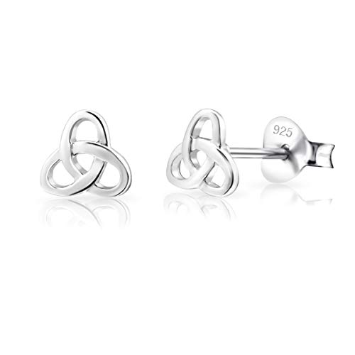 DTPsilver® KLEINE Ohrringe 925 Sterling Silber - Keltischer Dreifaltigkeitsknoten Ohrstecker - Durchmesser 5 mm von DTPsilver