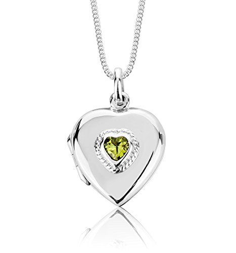 DTPsilver - Anhänger/Medaillon 925 Sterling Silber und Halskette Panzerkette 40-45 cm - Peridot DTPsilver - Anhänger/Medaillon 925 Sterling Silber und Halskette Panzerkette 40-45 cm - Peridot von DTPsilver