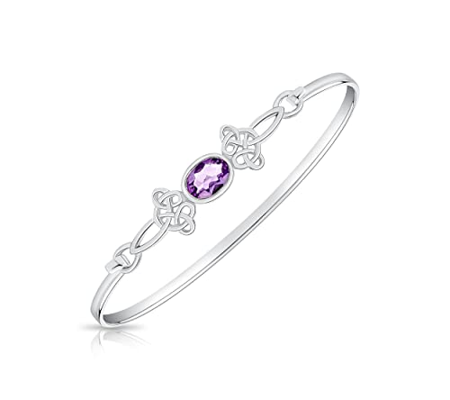 DTPsilver - Damen - Armreif 925 Sterling Silber und Amethyst - Keltische Knoten - von DTPsilver