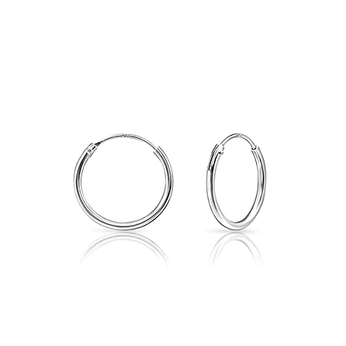 Creolen Damen - Klappcreolen Silber 925 - Creole - Ohrringe Kreolen Silber - Silberohrringe 925 Damen Creolen - Kleine Ohrringe Creolen - Kleine Kreolen Silber - 16mm von DTPsilver