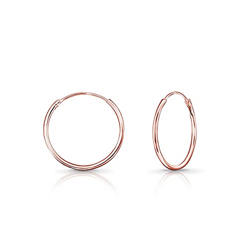 Creolen Rosegold 20mm - Vergoldete Creolen 20mm - Ohrringe Rosegold Damen - Rosegold Schmuck Damen - Ohrringe Ring - Ohrringe Silber 925 Rosegold von DTPsilver