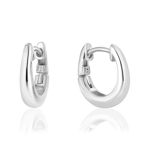 DTPsilver - Damen - Creolen Scharnierbügel Achteckig - Ohrringe 925 Sterling Silber - Breite 2.5 mm - Durchmesser 13 mm von DTPsilver