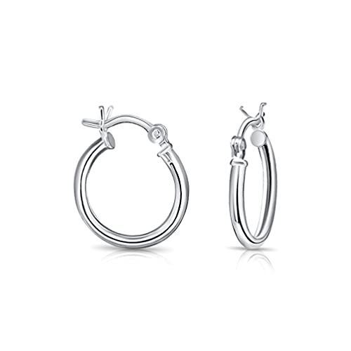 DTPsilver - Damen - Creolen Steckverschluss - Ohrringe 925 Sterling Silber - Klein/Mittelgroße - Dicke 1.5 mm - Durchmesser: 16 mm von DTPsilver