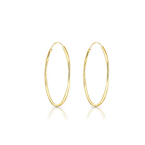 DTPsilver® Ohrringe Gelb - Creolen Silber 925 Mittelgroß - Ohrringe Silber 925 Vergoldet von DTPsilver